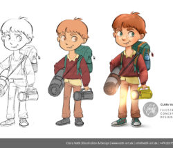 Charakter Design Kinder Kinderbuch Sympathiefigur Camping Urlaub