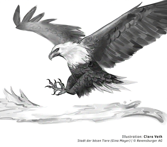 Kinderbuchillustration - ein Adler im Anflug